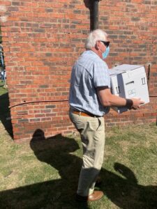 A man carring a box